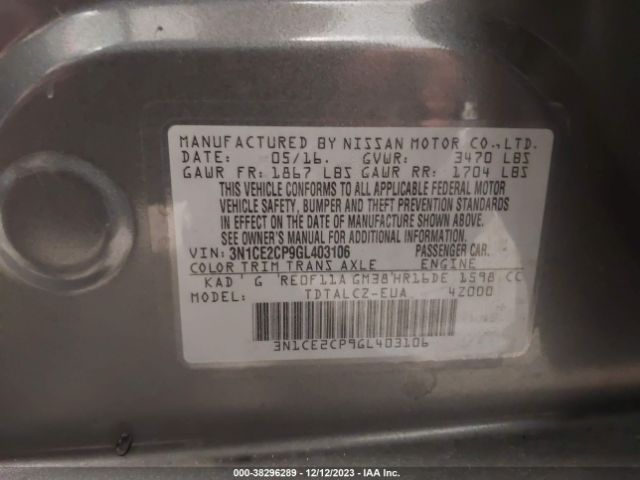 Photo 8 VIN: 3N1CE2CP9GL403106 - NISSAN VERSA NOTE 