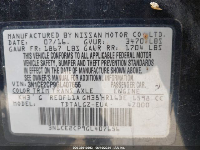 Photo 8 VIN: 3N1CE2CP9GL407656 - NISSAN VERSA NOTE 