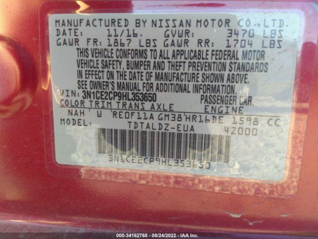 Photo 8 VIN: 3N1CE2CP9HL353650 - NISSAN VERSA NOTE 