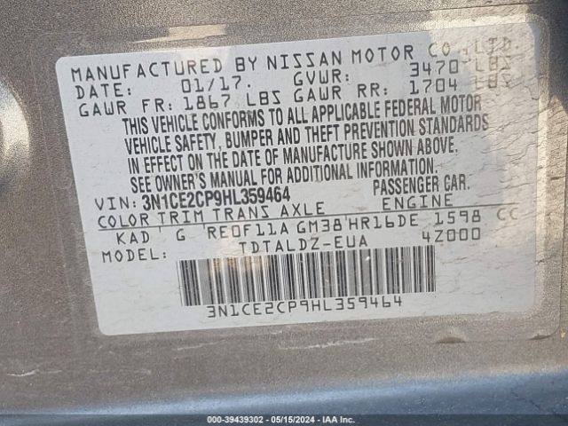 Photo 8 VIN: 3N1CE2CP9HL359464 - NISSAN VERSA NOTE 