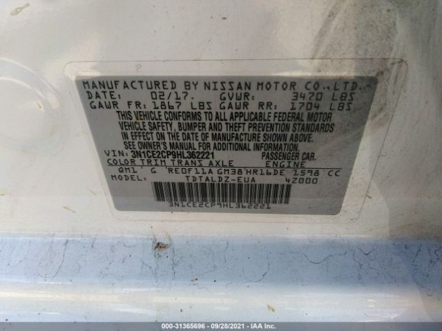 Photo 8 VIN: 3N1CE2CP9HL362221 - NISSAN VERSA NOTE 