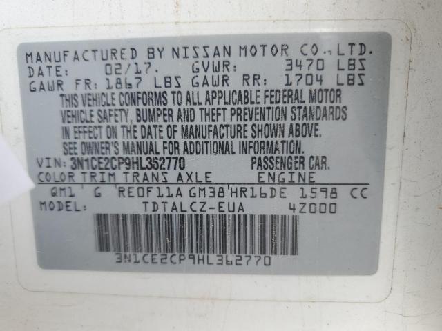 Photo 11 VIN: 3N1CE2CP9HL362770 - NISSAN VERSA NOTE 