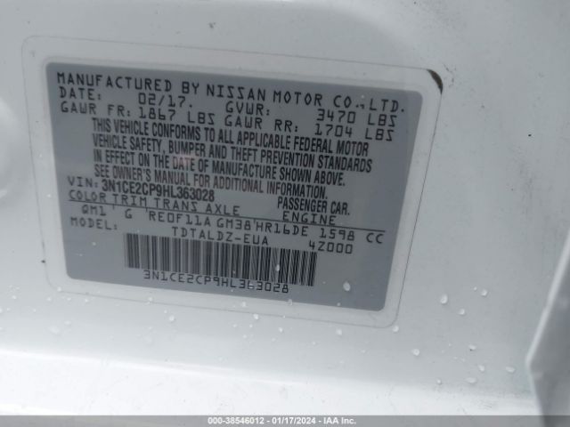 Photo 8 VIN: 3N1CE2CP9HL363028 - NISSAN VERSA NOTE 