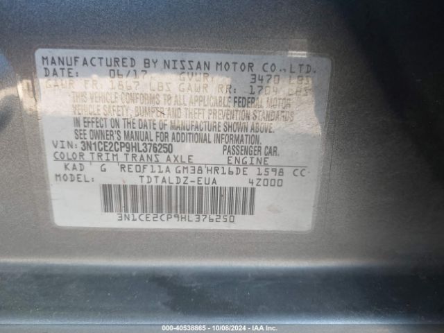 Photo 8 VIN: 3N1CE2CP9HL376250 - NISSAN VERSA NOTE 