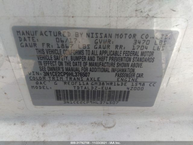 Photo 8 VIN: 3N1CE2CP9HL376507 - NISSAN VERSA NOTE 