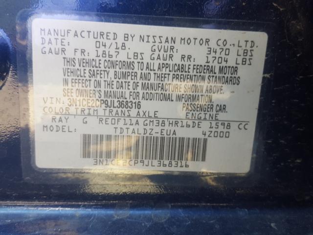 Photo 9 VIN: 3N1CE2CP9JL368316 - NISSAN VERSA NOTE 