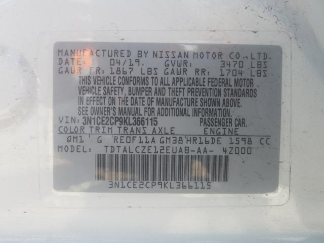 Photo 9 VIN: 3N1CE2CP9KL366115 - NISSAN VERSA NOTE 