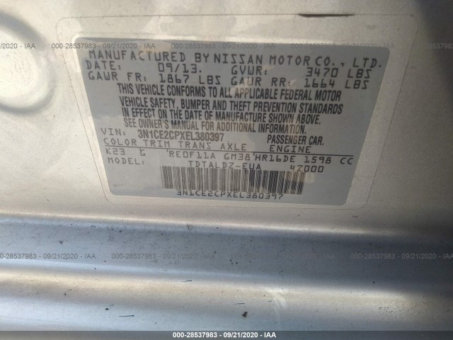 Photo 8 VIN: 3N1CE2CPXEL380397 - NISSAN VERSA NOTE 