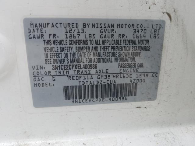 Photo 9 VIN: 3N1CE2CPXEL400986 - NISSAN VERSA NOTE 