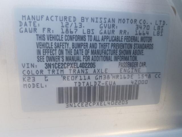 Photo 9 VIN: 3N1CE2CPXEL402205 - NISSAN VERSA NOTE 