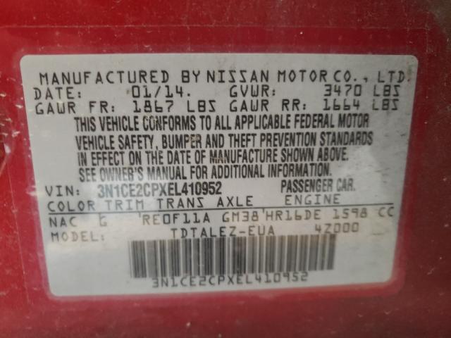 Photo 9 VIN: 3N1CE2CPXEL410952 - NISSAN VERSA NOTE 