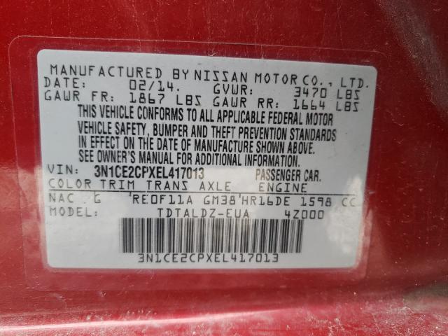 Photo 9 VIN: 3N1CE2CPXEL417013 - NISSAN VERSA NOTE 