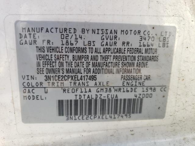 Photo 11 VIN: 3N1CE2CPXEL417495 - NISSAN VERSA 