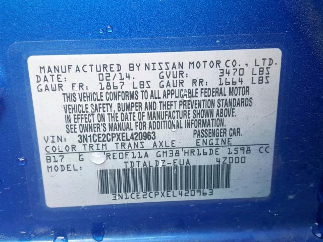 Photo 9 VIN: 3N1CE2CPXEL420963 - NISSAN VERSA NOTE 