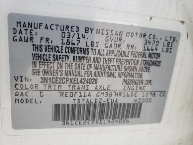 Photo 9 VIN: 3N1CE2CPXEL424026 - NISSAN VERSA NOTE 