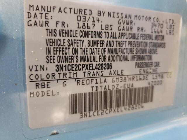 Photo 9 VIN: 3N1CE2CPXEL428206 - NISSAN VERSA NOTE 