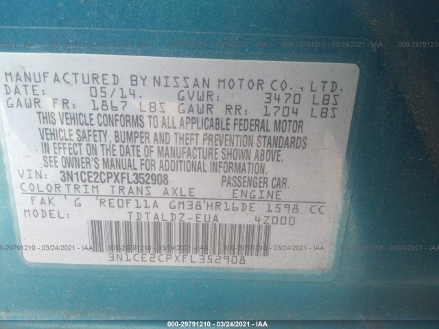 Photo 8 VIN: 3N1CE2CPXFL352908 - NISSAN VERSA NOTE 