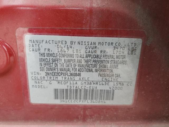 Photo 11 VIN: 3N1CE2CPXFL360846 - NISSAN VERSA 