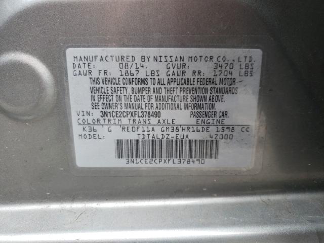 Photo 9 VIN: 3N1CE2CPXFL378490 - NISSAN VERSA NOTE 