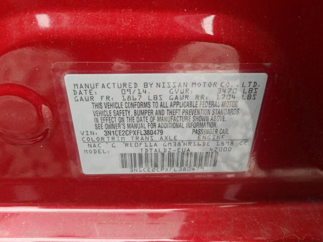 Photo 9 VIN: 3N1CE2CPXFL380479 - NISSAN VERSA NOTE 