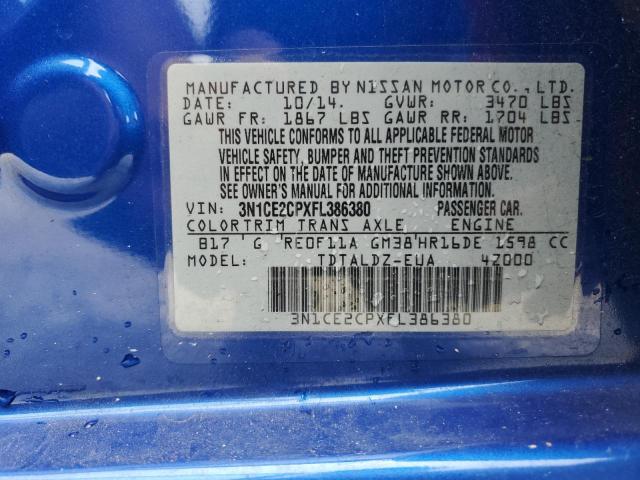 Photo 11 VIN: 3N1CE2CPXFL386380 - NISSAN VERSA NOTE 