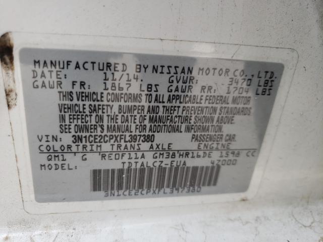 Photo 9 VIN: 3N1CE2CPXFL397380 - NISSAN VERSA NOTE 