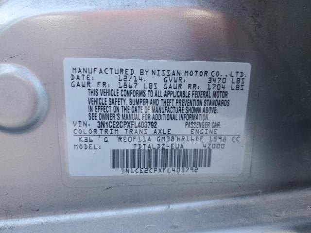 Photo 11 VIN: 3N1CE2CPXFL403792 - NISSAN VERSA NOTE 