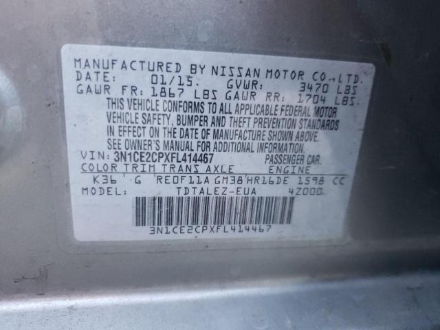 Photo 11 VIN: 3N1CE2CPXFL414467 - NISSAN VERSA NOTE 