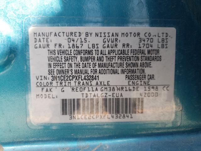 Photo 9 VIN: 3N1CE2CPXFL432841 - NISSAN VERSA NOTE 