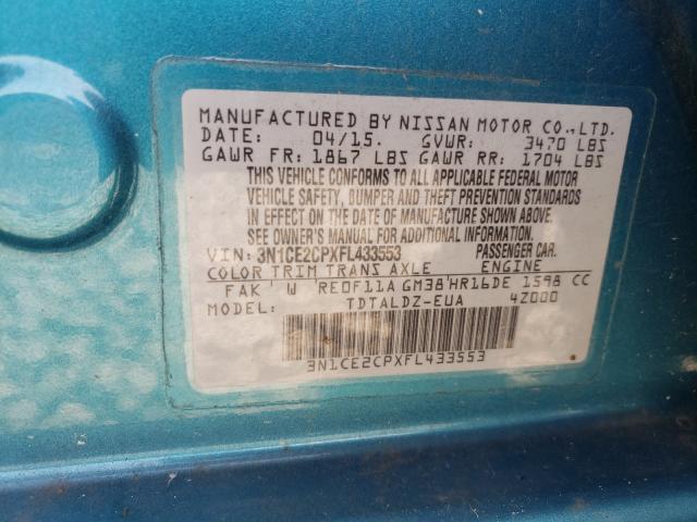 Photo 9 VIN: 3N1CE2CPXFL433553 - NISSAN VERSA NOTE 