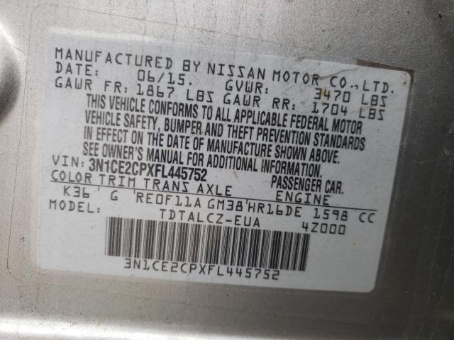 Photo 9 VIN: 3N1CE2CPXFL445752 - NISSAN VERSA NOTE 