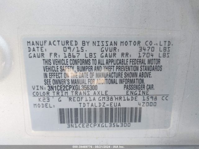 Photo 8 VIN: 3N1CE2CPXGL356300 - NISSAN VERSA NOTE 