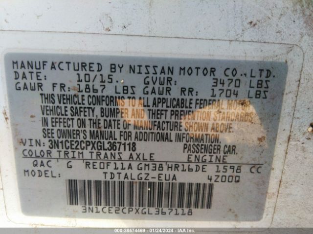 Photo 8 VIN: 3N1CE2CPXGL367118 - NISSAN VERSA NOTE 