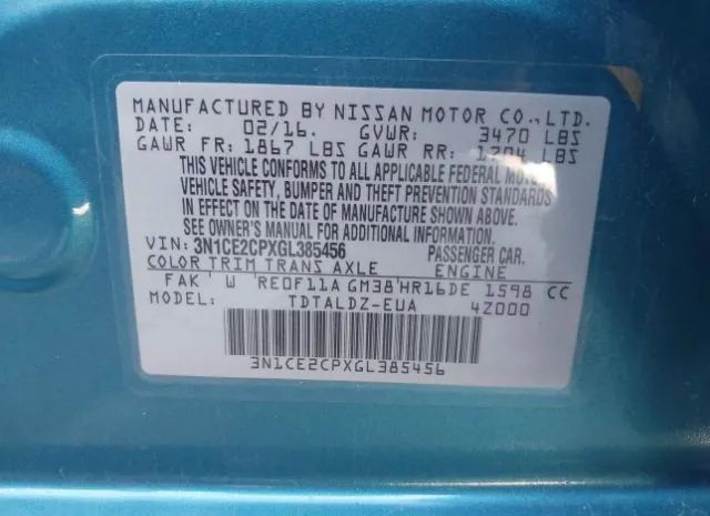 Photo 8 VIN: 3N1CE2CPXGL385456 - NISSAN VERSA 