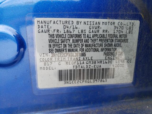 Photo 11 VIN: 3N1CE2CPXGL397865 - NISSAN VERSA 