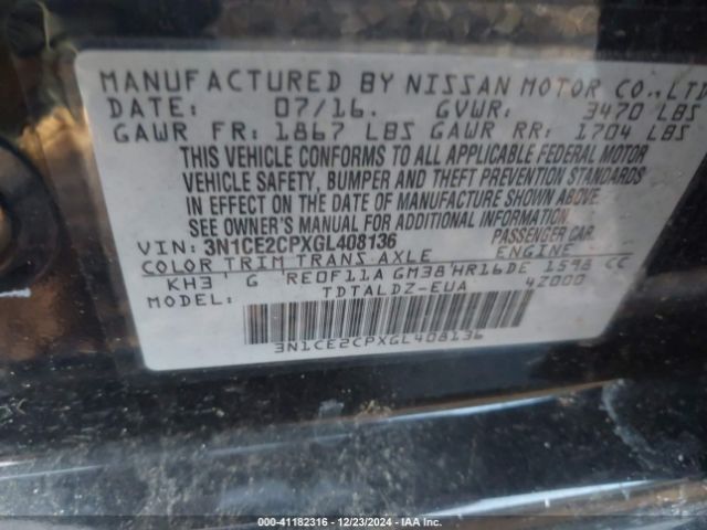 Photo 8 VIN: 3N1CE2CPXGL408136 - NISSAN VERSA NOTE 