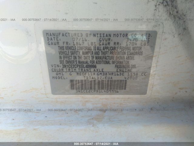 Photo 8 VIN: 3N1CE2CPXGL409996 - NISSAN VERSA NOTE 