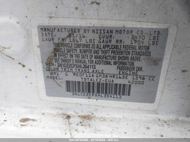 Photo 8 VIN: 3N1CE2CPXHL354113 - NISSAN VERSA NOTE 