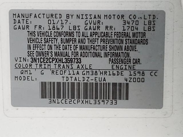 Photo 9 VIN: 3N1CE2CPXHL359733 - NISSAN VERSA NOTE 