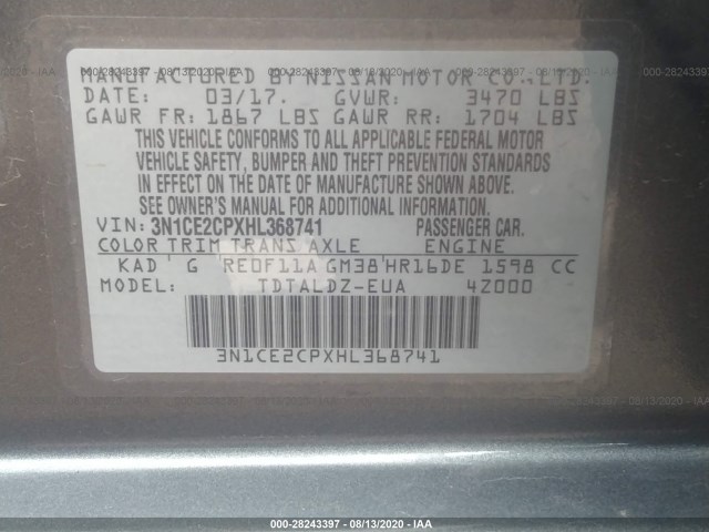 Photo 8 VIN: 3N1CE2CPXHL368741 - NISSAN VERSA NOTE 