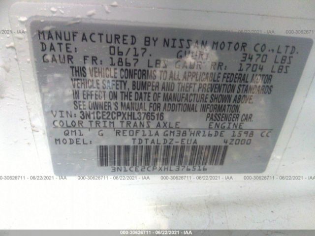 Photo 8 VIN: 3N1CE2CPXHL376516 - NISSAN VERSA NOTE 