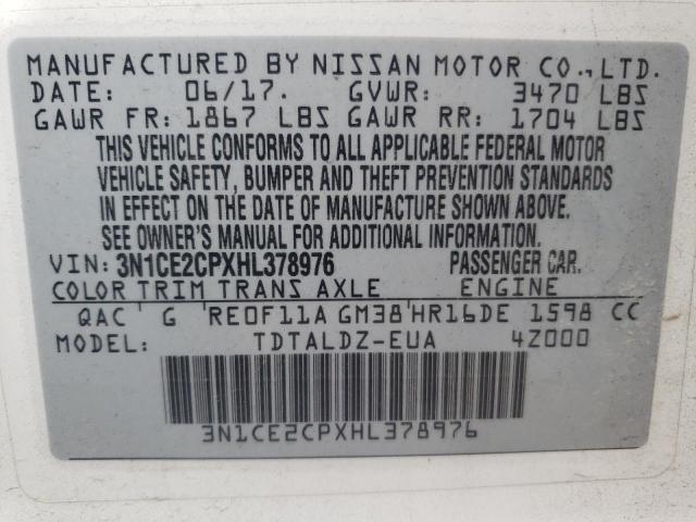 Photo 12 VIN: 3N1CE2CPXHL378976 - NISSAN VERSA NOTE 