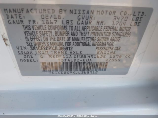 Photo 8 VIN: 3N1CE2CPXJL365912 - NISSAN VERSA NOTE 