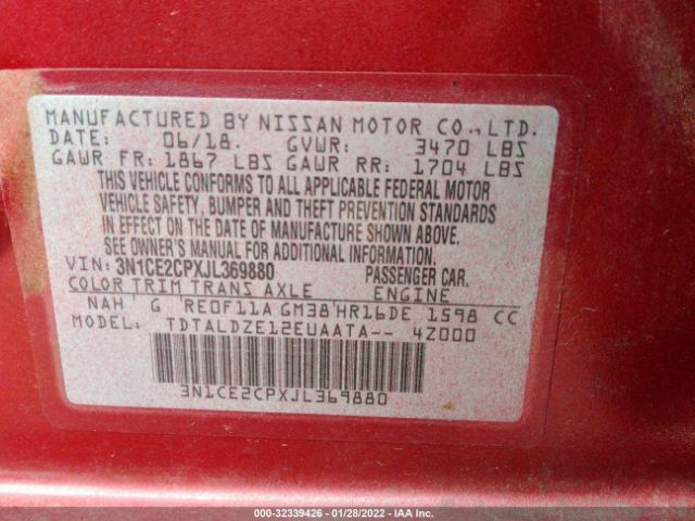 Photo 8 VIN: 3N1CE2CPXJL369880 - NISSAN VERSA NOTE 