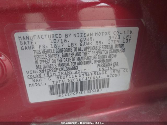 Photo 8 VIN: 3N1CE2CPXKL355883 - NISSAN VERSA NOTE 