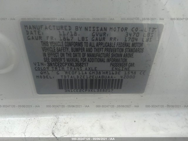 Photo 8 VIN: 3N1CE2CPXKL358217 - NISSAN VERSA NOTE 