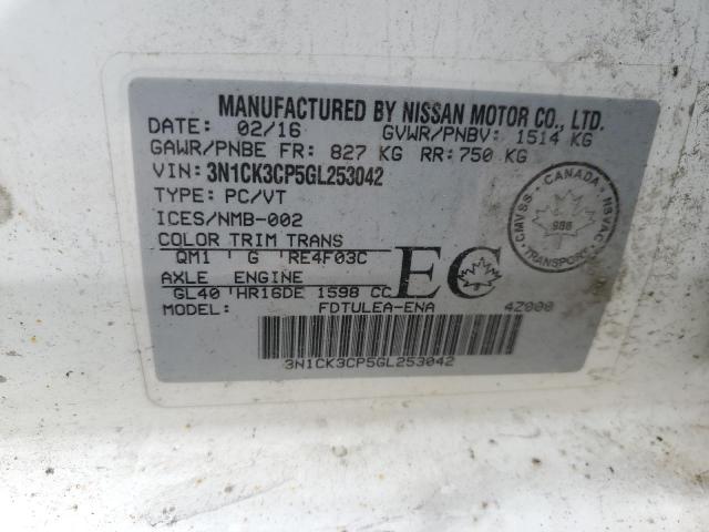 Photo 11 VIN: 3N1CK3CP5GL253042 - NISSAN MICRA 