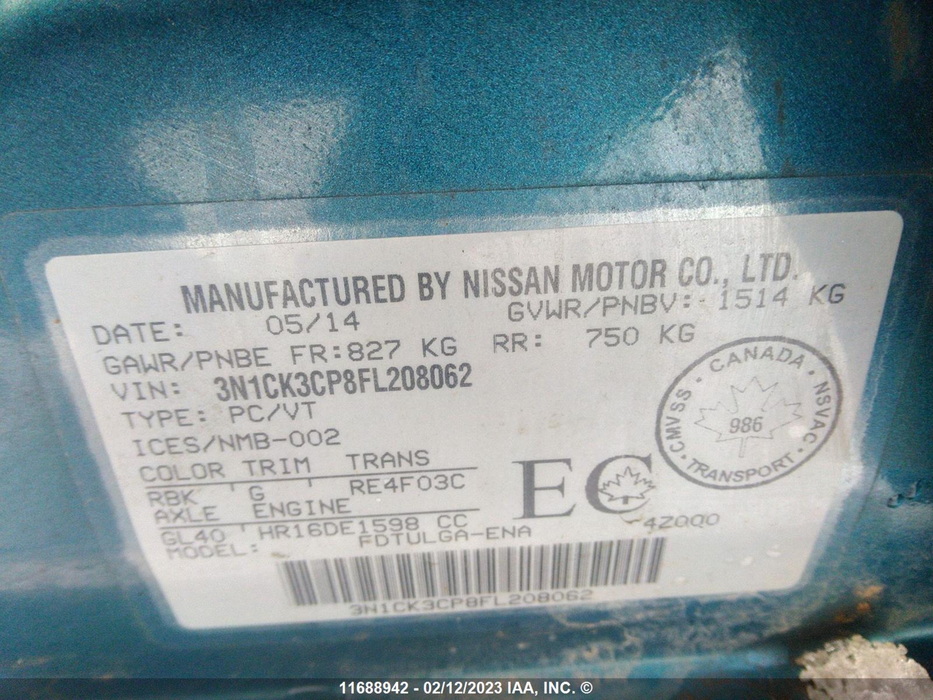 Photo 8 VIN: 3N1CK3CP8FL208062 - NISSAN MICRA 