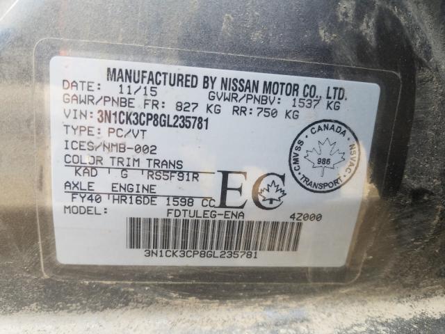 Photo 9 VIN: 3N1CK3CP8GL235781 - NISSAN MICRA 