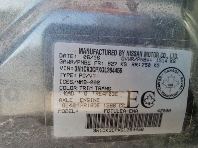 Photo 9 VIN: 3N1CK3CPXGL264456 - NISSAN MICRA 